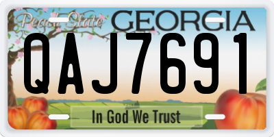 GA license plate QAJ7691