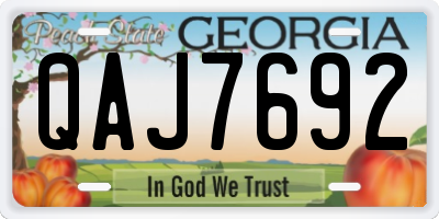 GA license plate QAJ7692