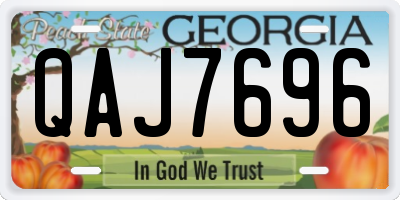 GA license plate QAJ7696