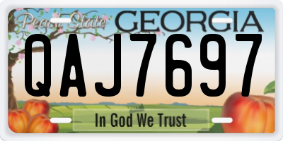 GA license plate QAJ7697