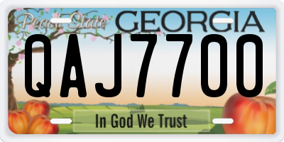 GA license plate QAJ7700