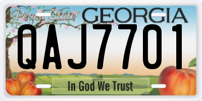 GA license plate QAJ7701
