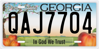 GA license plate QAJ7704