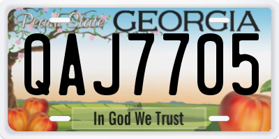 GA license plate QAJ7705
