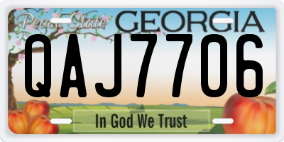 GA license plate QAJ7706