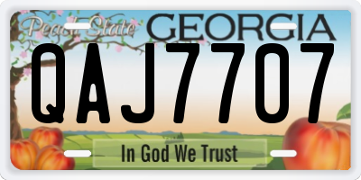 GA license plate QAJ7707