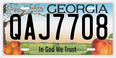 GA license plate QAJ7708