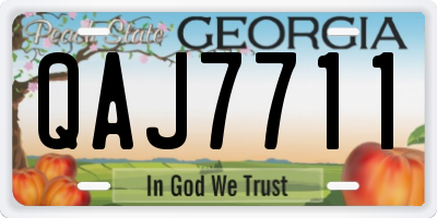 GA license plate QAJ7711