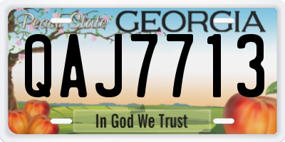GA license plate QAJ7713