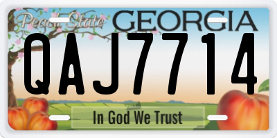 GA license plate QAJ7714