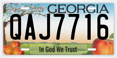 GA license plate QAJ7716