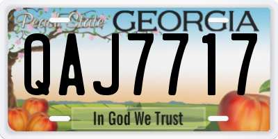 GA license plate QAJ7717