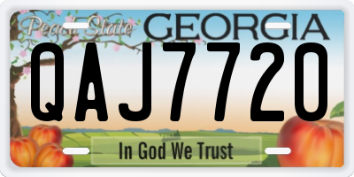 GA license plate QAJ7720