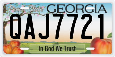 GA license plate QAJ7721