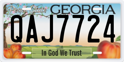 GA license plate QAJ7724