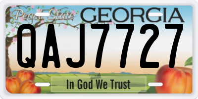 GA license plate QAJ7727