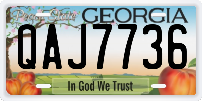 GA license plate QAJ7736