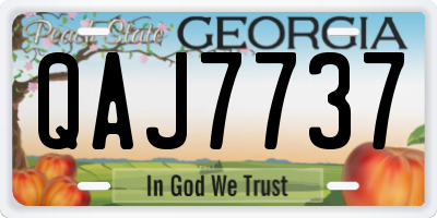 GA license plate QAJ7737