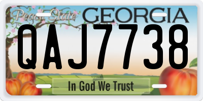 GA license plate QAJ7738