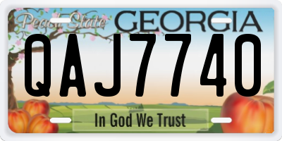 GA license plate QAJ7740