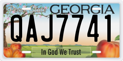 GA license plate QAJ7741