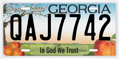 GA license plate QAJ7742