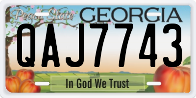 GA license plate QAJ7743