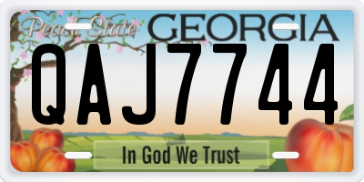 GA license plate QAJ7744