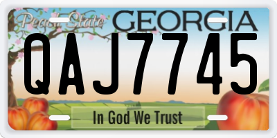 GA license plate QAJ7745