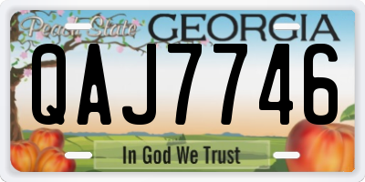 GA license plate QAJ7746