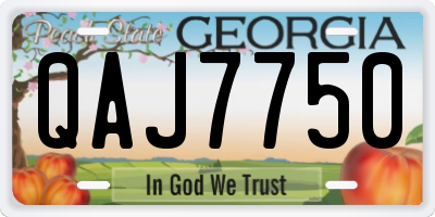 GA license plate QAJ7750