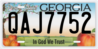 GA license plate QAJ7752