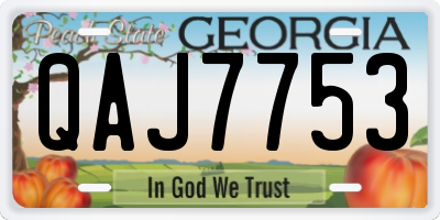 GA license plate QAJ7753