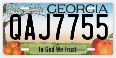 GA license plate QAJ7755