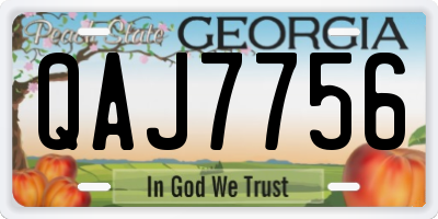 GA license plate QAJ7756