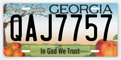 GA license plate QAJ7757