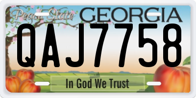 GA license plate QAJ7758