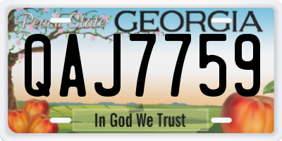 GA license plate QAJ7759