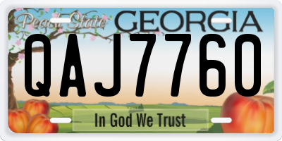 GA license plate QAJ7760