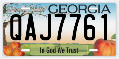 GA license plate QAJ7761
