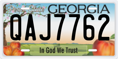 GA license plate QAJ7762