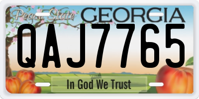 GA license plate QAJ7765