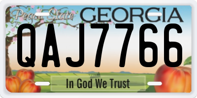 GA license plate QAJ7766