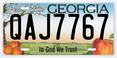 GA license plate QAJ7767