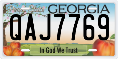 GA license plate QAJ7769