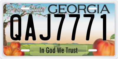 GA license plate QAJ7771