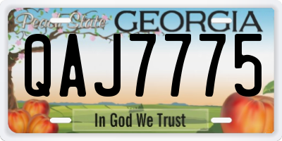GA license plate QAJ7775