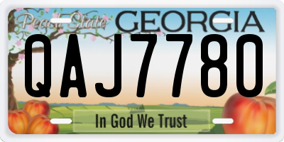 GA license plate QAJ7780