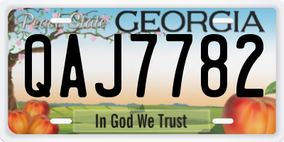 GA license plate QAJ7782