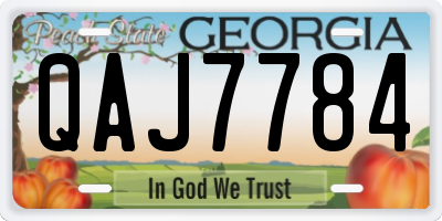 GA license plate QAJ7784